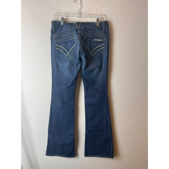 William Rast Sz 26 Savoy Regular Rise Trouser Wide Leg Jean Medium Wash 98% Cott - Picture 3 of 8